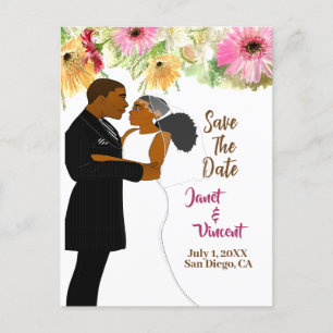 Light Gold Blues American Couple Wedding Postkarte