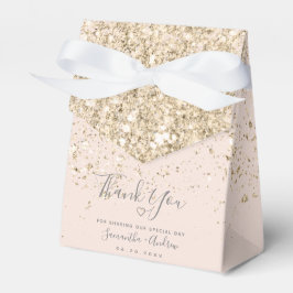 Light gold Glitzer rot Rosa Danke Hochzeit Geschenkschachtel