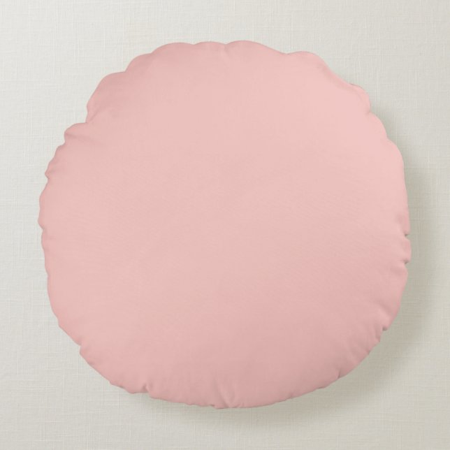 Light Gossamer Pink, Solid Color Pastellrosa Rundes Kissen (Vorderseite)