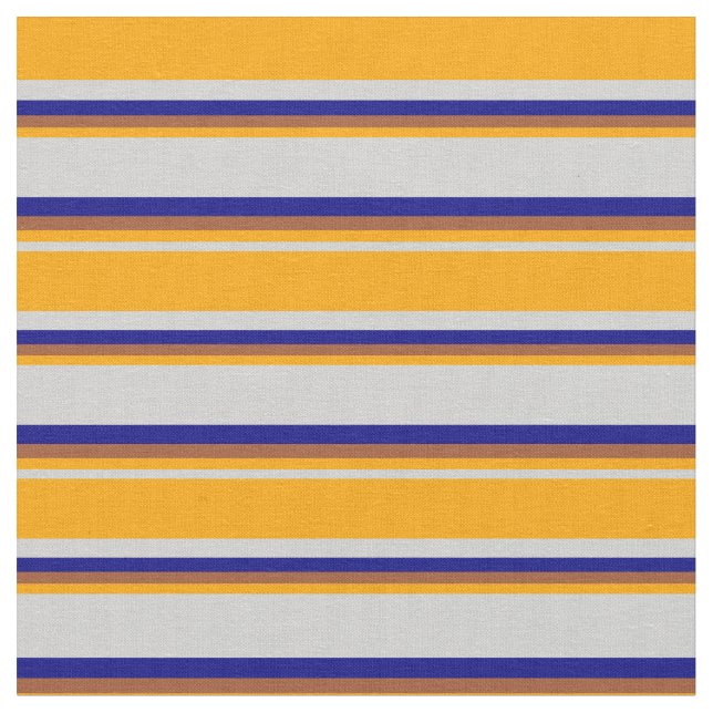 Light Grau, Orange, Sienna & Blue Lines Stoff (Nahaufnahme)