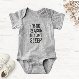 Light Gray Baby Bodysuit with Funny Phrase Strampler