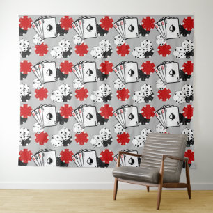 Light Gray Casino Poker Große Tapisserie Hintergru Wandteppich