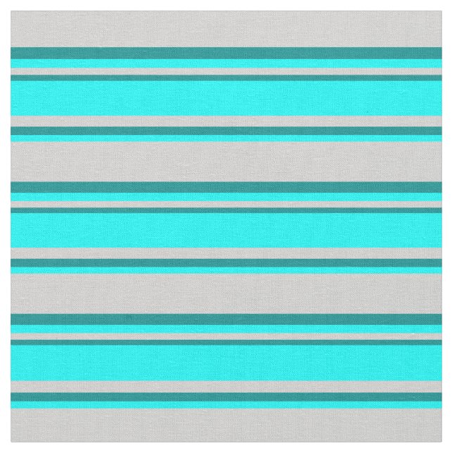 Light Gray, Cyan und Dark Cyan Lines Stoff (Nahaufnahme)