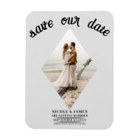 Light Gray Diamond Foto Wedding Save the Date