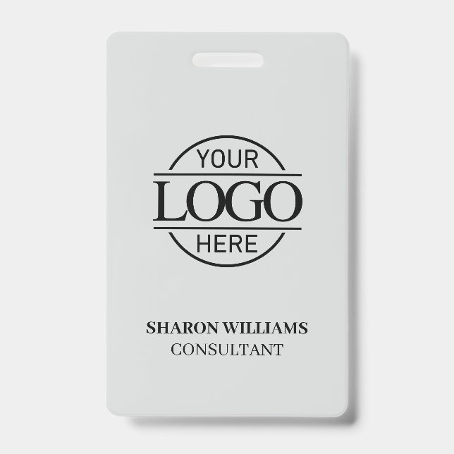 Light Gray Employee ID mit dem Logo für kundenspez Ausweis (Vorderseite)