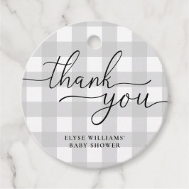 Light Gray Gingham Vielen Dank für Ihr Interesse a Geschenkanhänger