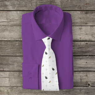 Light Gray Graduation Caps and Diploma Pattern Krawatte