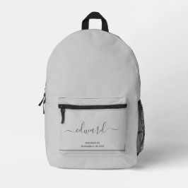 Light Gray Individuelle Name Bedruckter Rucksack