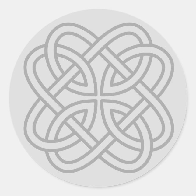 Light Gray Irish Celtic Liebe Knot Personal Siegel Runder Aufkleber (Vorderseite)
