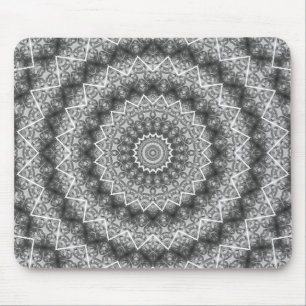 Light Gray Kaleidoscope / Mandala Mousepad