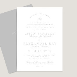 Light Gray | Klassische Kalligraphie-Hochzeit Einladung