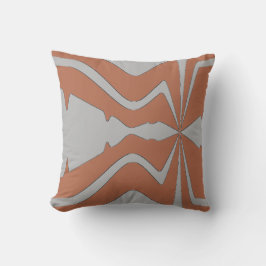 Light Gray Large Sound Wave Design auf Rust Kissen