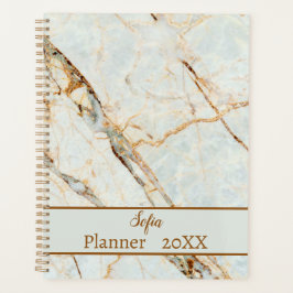 Light Gray Marble Daily Planer Namensanpassung