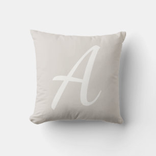 Light Gray Monogram Kissen