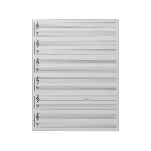Light Gray Music Sheet Paper Notizblock