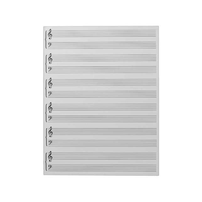 Light Gray Music Sheet Paper Notizblock (Rotiert)