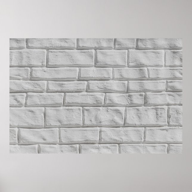 Light gray or white brick wall Texturoberfläche Poster (Vorne)