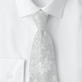 Light Gray Ornate Botanical Krawatte
