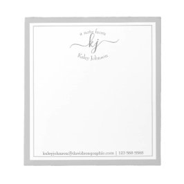 Light Gray Personalisiert | Aus dem Schreibtisch d Notizblock