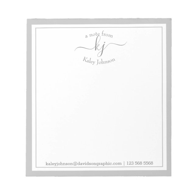 Light Gray Personalisiert | Aus dem Schreibtisch d Notizblock (Vorderseite)