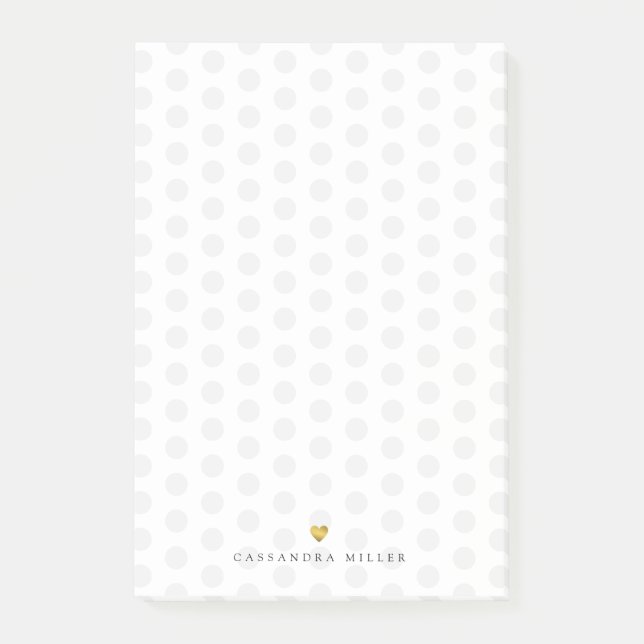 Light Gray Polka Dots Post-it Klebezettel (Vorderseite)