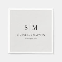 Light Gray Simple Elegant Couple Initials Wedding