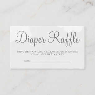 Light Gray Starry Sky Diaper Raffle Card Tickets Begleitkarte