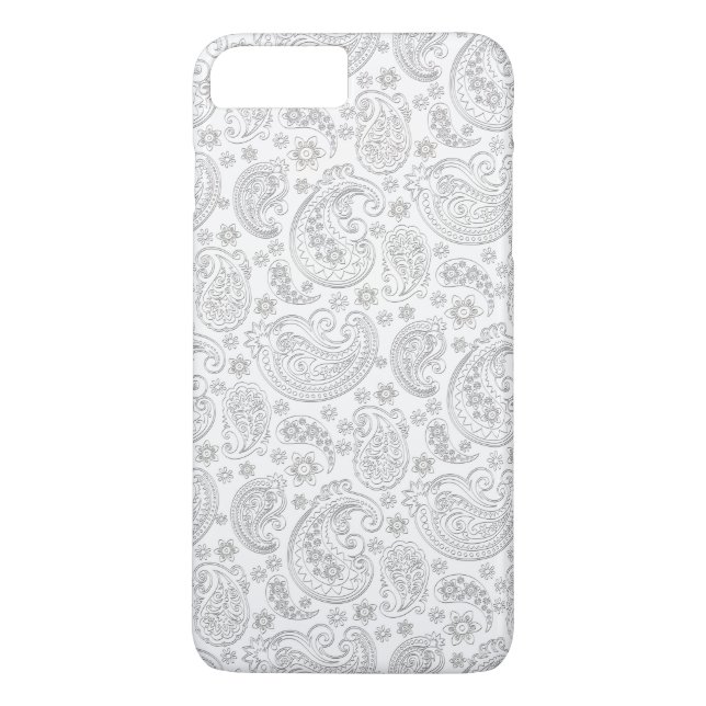 Light Gray Vintag Paisley Case-Mate iPhone Hülle (Rückseite)