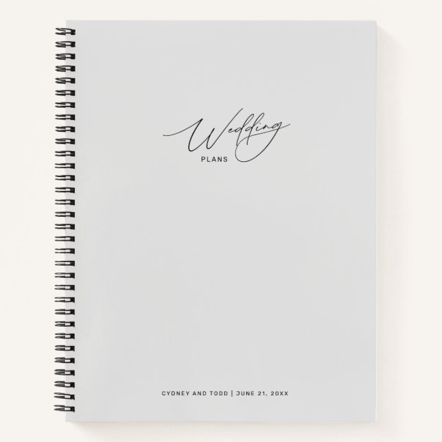 Light Gray Wedding Plans Notizbuch (Vorderseite)