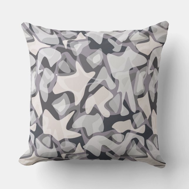 Light gray-white gray light gray abstract  throw p kissen (Vorderseite)