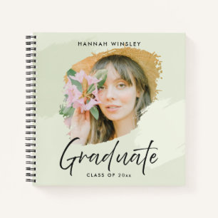 Light Green Add your Foto Custom Abschluss Guest Notizbuch