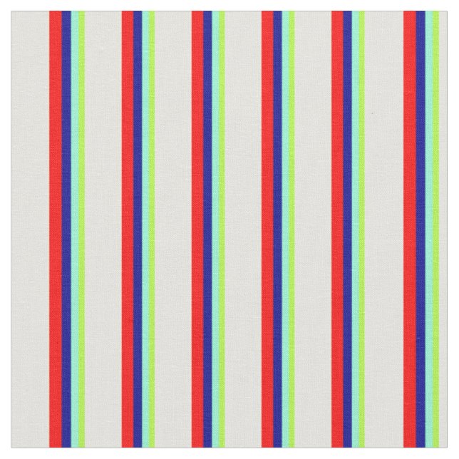 Light Green, Aquamarine, Dark Blue, Red & Yellow Stoff (Nahaufnahme)