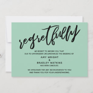 Light Green Bedretour Wedding Cancellation Card Einladung