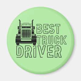 Light Green Best Truck Driver Carrier Magnet