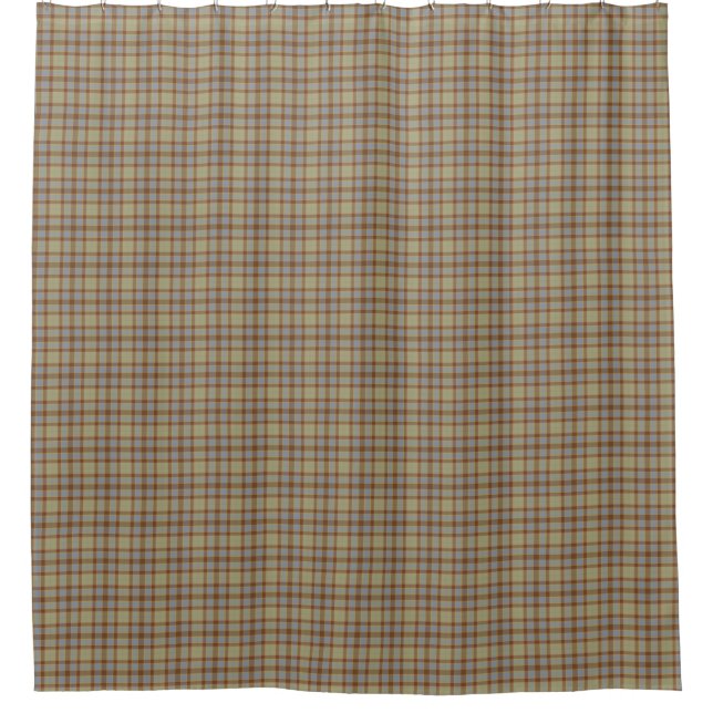 Light Green Blue Tartan Plaid Shower Curtain Duschvorhang (Vorderseite)