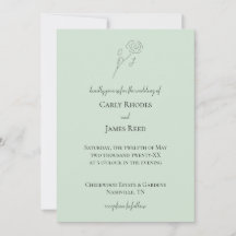 Light Green Blume Line Art Monogram Wedding