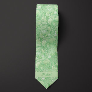 Light Green Botanic Monogram Krawatte