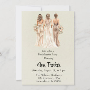 Light Green Bridesmaier Junggeselinnen-Abschied Einladung