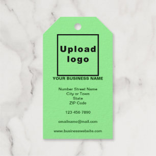 Light Green Business Brand on Foil Tag Geschenkanhänger