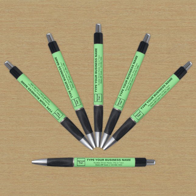 Light Green Business Brand on Pen Kugelschreiber (Pen with light green barrel and your business brand)