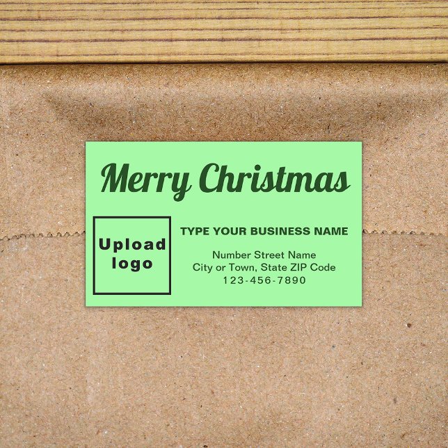 Light Green Christmas Business Rectangle Sticker (Von Creator hochgeladen)