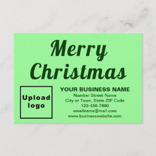 Light Green; Christmas; Business; Small Flat Card