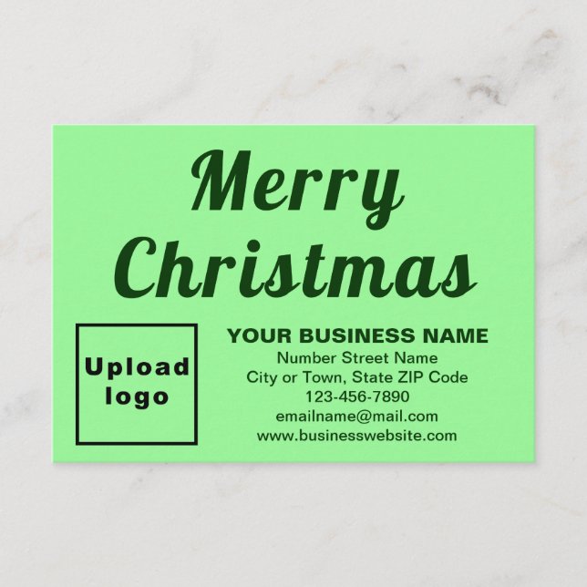 Light Green; Christmas; Business; Small Flat Card (Vorderseite)