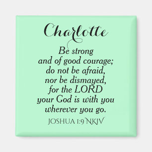 Light Green Courage Bible Verse Individuelle Name  Magnet