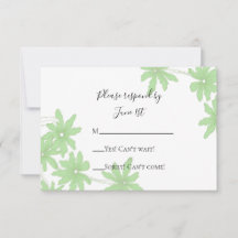 Light Green Daisies Wedding RSVP Response Card