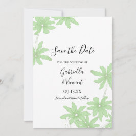 Light Green Daisies Wedding Save the Date
