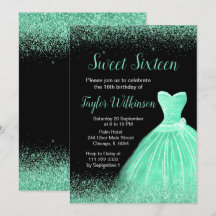 Light Green Dress Imitate Glitzer Sweet 16 Birthda