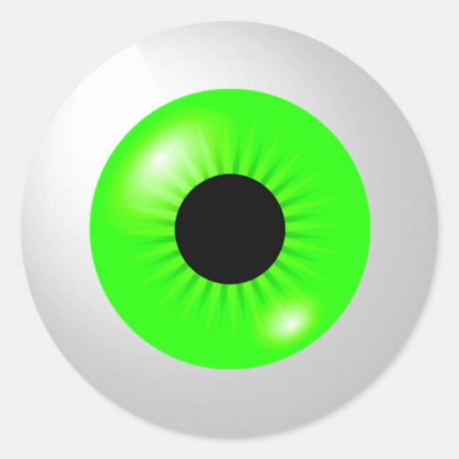 Light Green Eyeball Runder Aufkleber (Vorderseite)