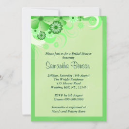 Light Green Floral Wedding Brautparty lädt ein Einladung