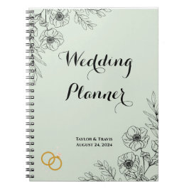 LIGHT GREEN FLORAL WEDING PLANNER NOTIZBLOCK